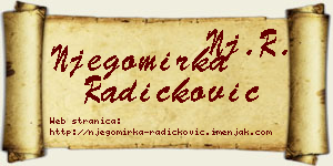 Njegomirka Radičković vizit kartica